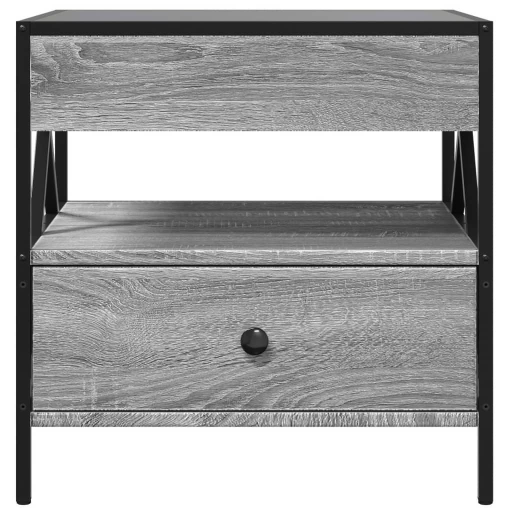 Τραπεζάκι Σαλονιού Άπειρο Φως LED Γκρι Sonoma 50x50x51 εκ. - Pakobazaar