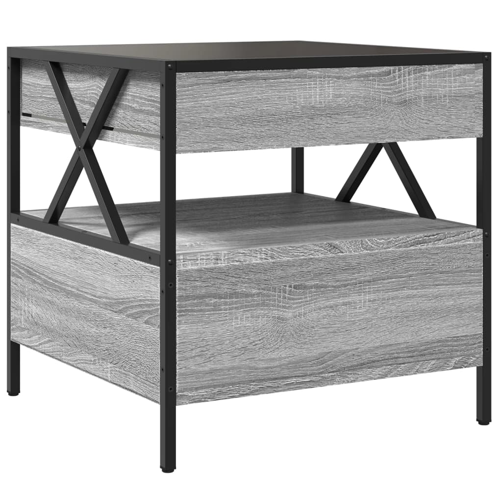 Τραπεζάκι Σαλονιού Άπειρο Φως LED Γκρι Sonoma 50x50x51 εκ. - Pakobazaar