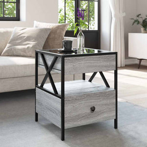 Τραπεζάκι Άπειρο Φως LED Γκρι Sonoma 40x40x51 εκ. - Pakobazaar