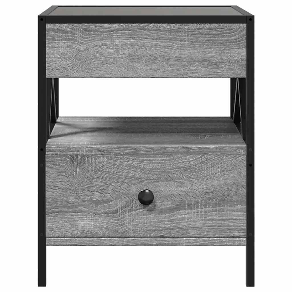 Τραπεζάκι Άπειρο Φως LED Γκρι Sonoma 40x40x51 εκ. - Pakobazaar