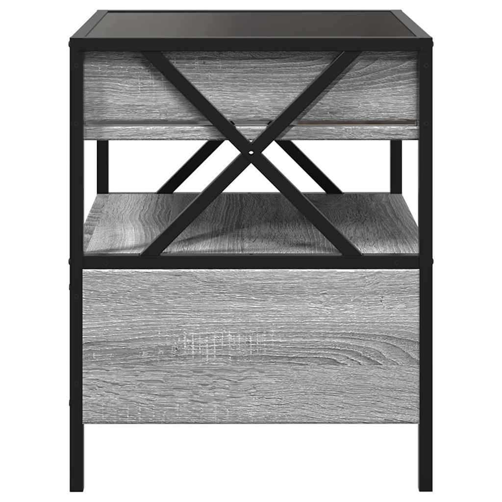 Τραπεζάκι Άπειρο Φως LED Γκρι Sonoma 40x40x51 εκ. - Pakobazaar