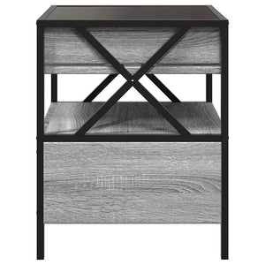 Τραπεζάκι Άπειρο Φως LED Γκρι Sonoma 40x40x51 εκ. - Pakobazaar