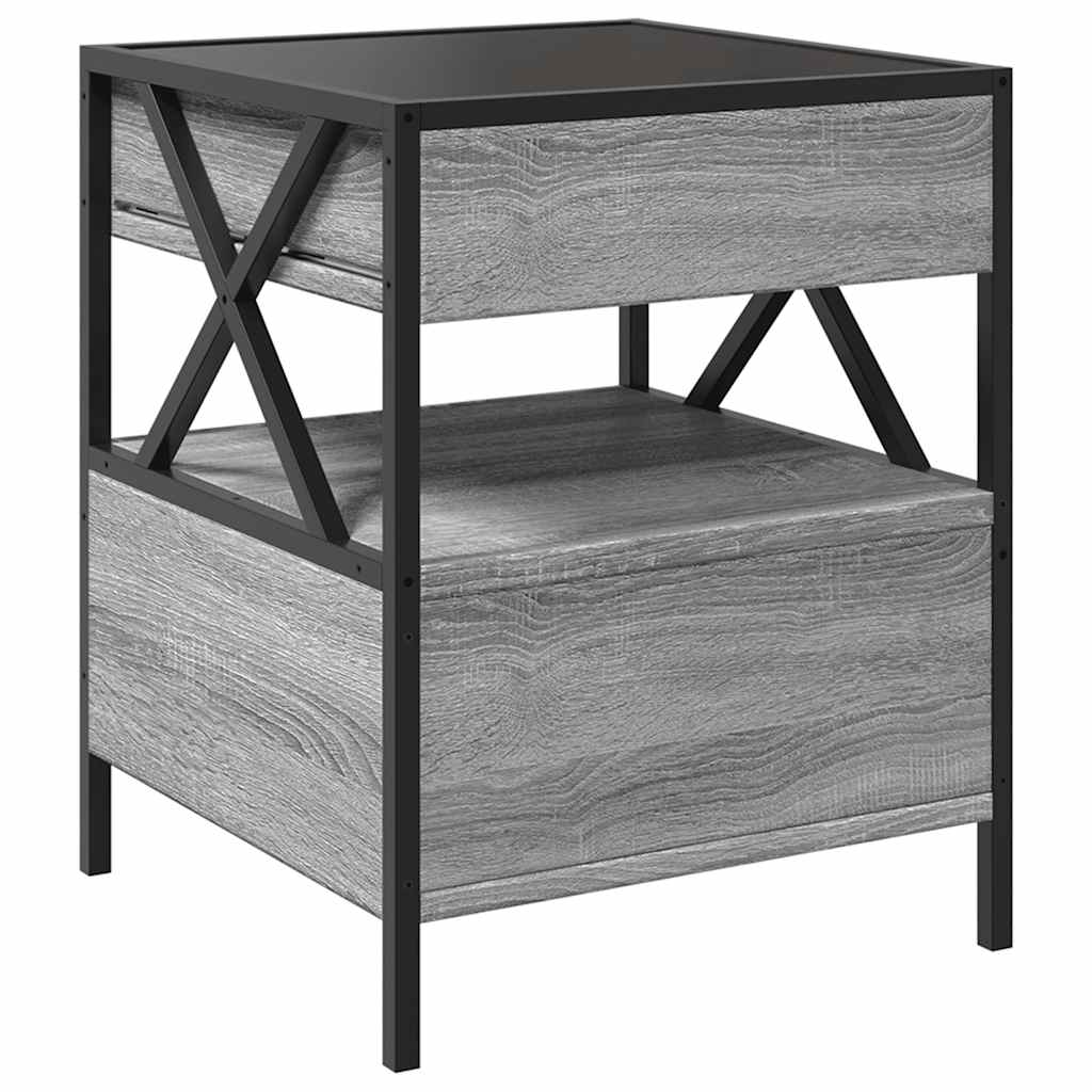 Τραπεζάκι Άπειρο Φως LED Γκρι Sonoma 40x40x51 εκ. - Pakobazaar