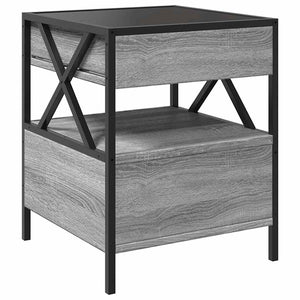 Τραπεζάκι Άπειρο Φως LED Γκρι Sonoma 40x40x51 εκ. - Pakobazaar