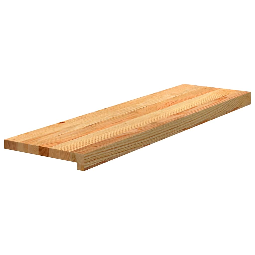 Πατάκια Σκάλας 12 τεμ. Ανοιχτό Καφέ 90x25x2 cm Ξύλο Δρυός