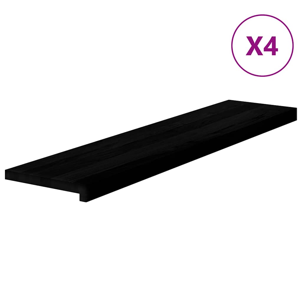 Πατάκια Σκάλας 4 τεμ. Σκούρο Καφέ 110x25x2 cm Ξύλο Δρυός