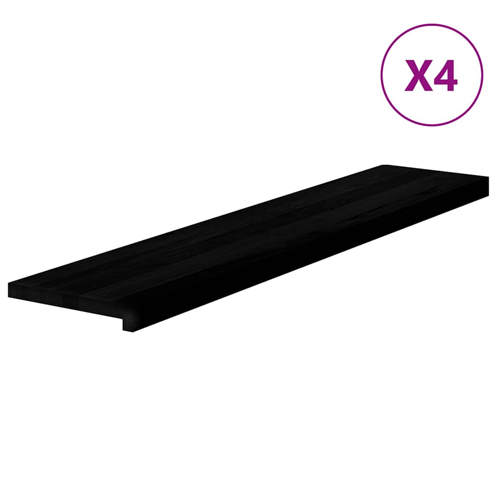 Πατάκια Σκάλας 4 τεμ. Σκούρο Καφέ 120x30x2 cm Ξύλο Δρυός