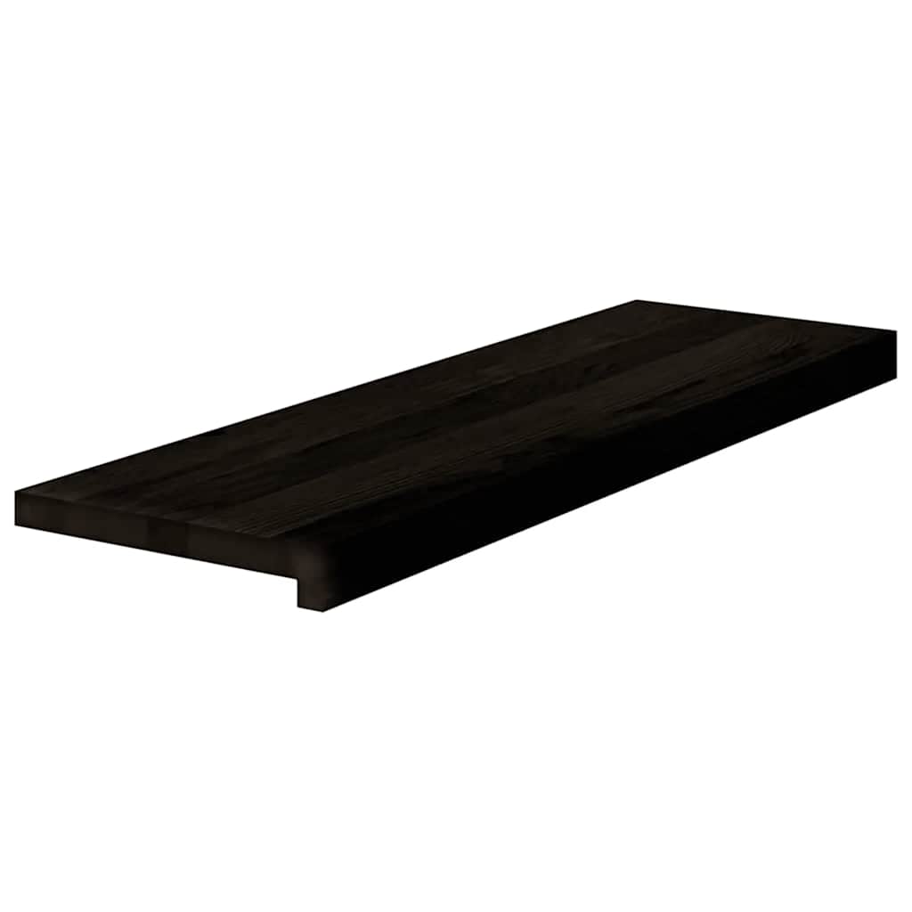 Πέλματα Σκάλας 12 τεμάχια Καφέ-Μαύρο 80x25x2cm Ξύλο μασίφ δρυς
