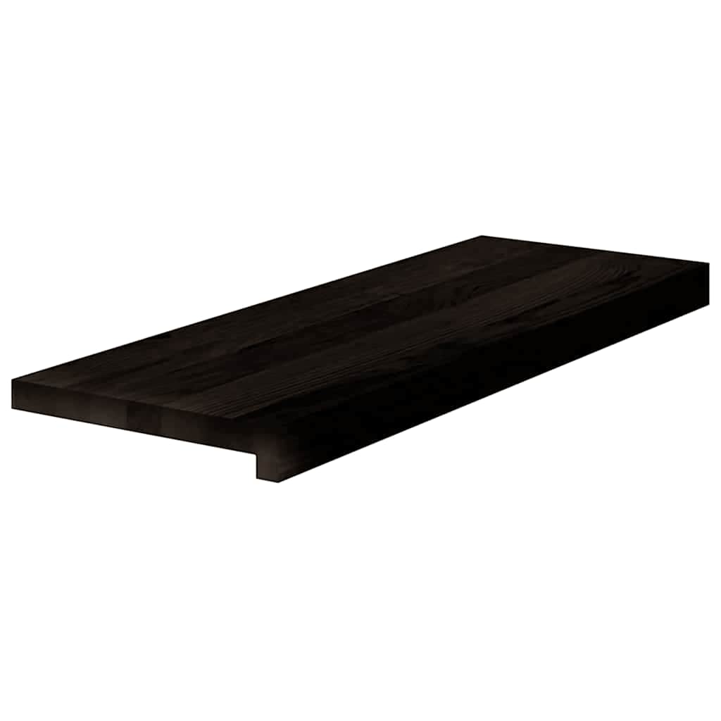 Πέλματα Σκάλας 16 τμχ Καφέ-Μαύρο 70x25x2 cm Ξύλο μασίφ δρυς