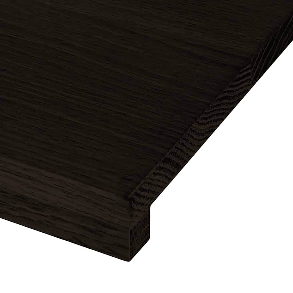 Πέλματα Σκάλας 16 τμχ Καφέ-Μαύρο 70x25x2 cm Ξύλο μασίφ δρυς