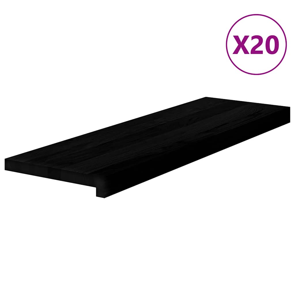 Πατάκια Σκάλας 20 τεμ. Σκούρο Καφέ 80x30x2 cm Ξύλο Δρυός