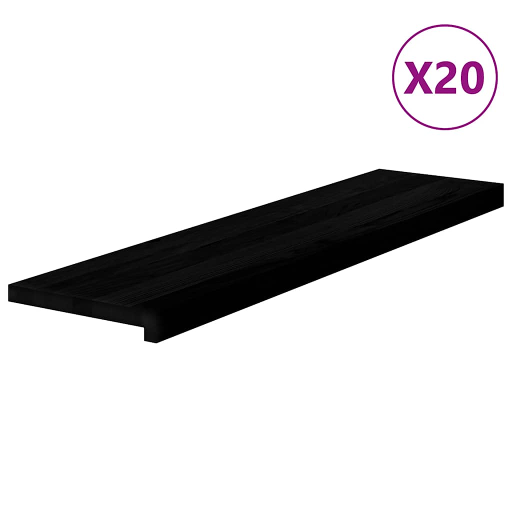 Πατάκια Σκάλας 20 τεμ. Σκούρο Καφέ 100x30x2 cm Ξύλο Δρυός