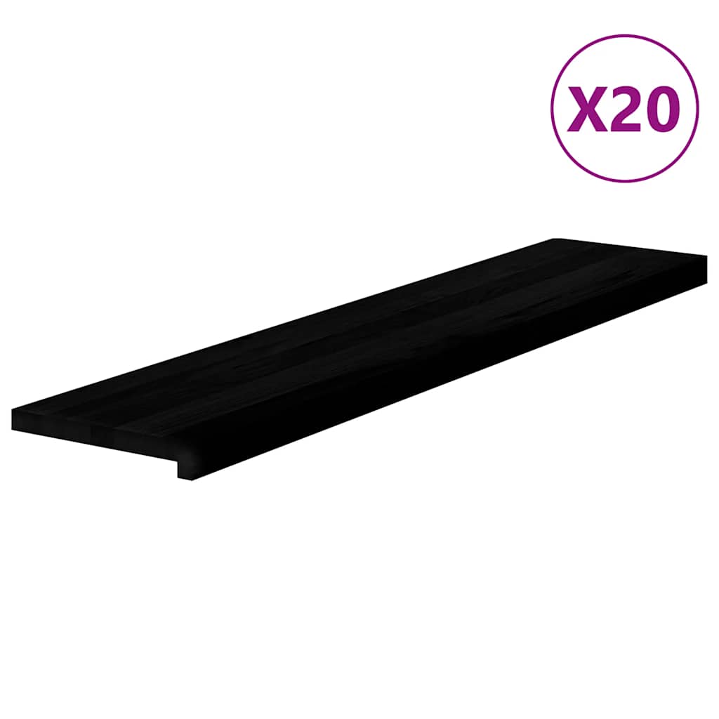 Πατάκια Σκάλας 20 τεμ. Σκούρο Καφέ 120x30x2 cm Ξύλο Δρυός - Pakobazaar