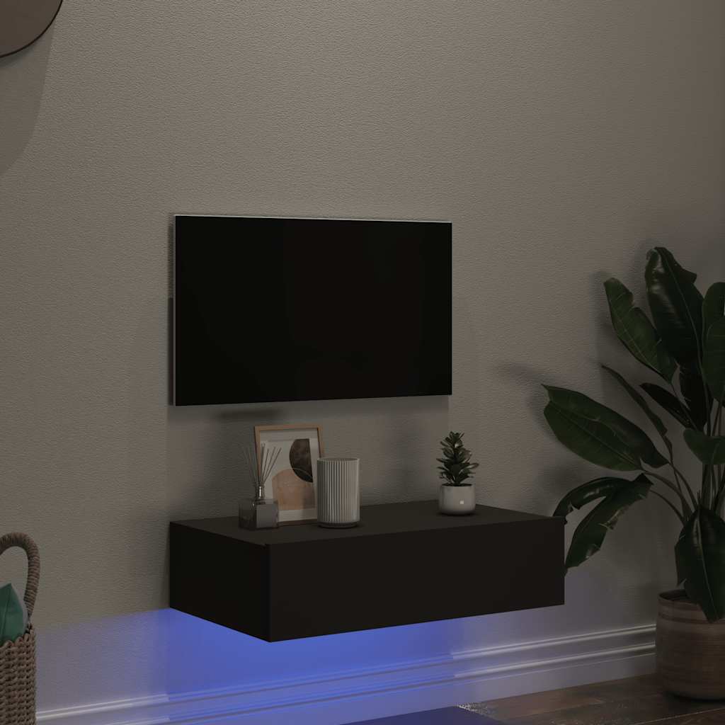 Έπιπλο Τηλεόρασης με LED Γκρί 60 x 35 x 15,5 εκ.