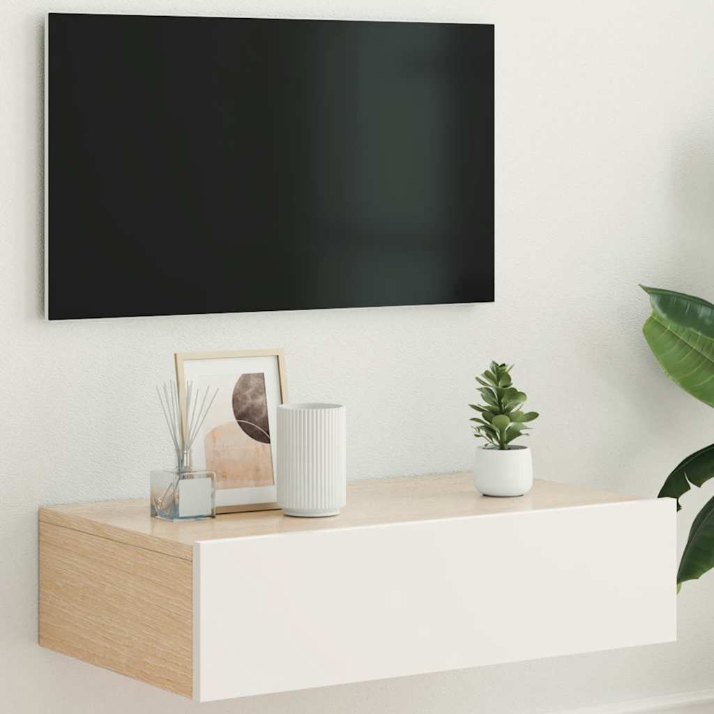 Έπιπλο Τηλεόρασης με LED Λευκό 60 x 35 x 15,5 εκ.