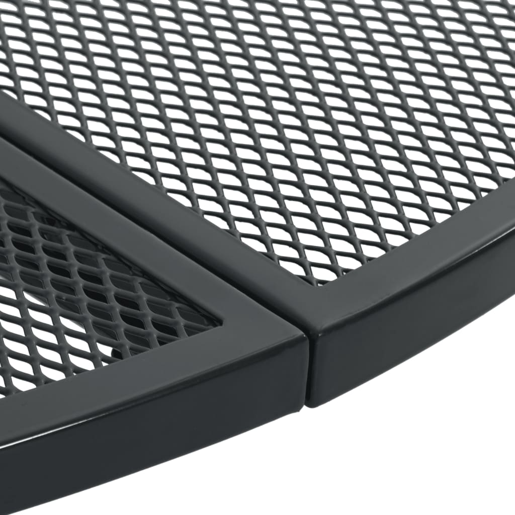 Καρέκλες Κήπου Στοιβ. Σετ 5 Τεμ. Ανθρακί Ατσάλι με Ηλ. Πούδρα