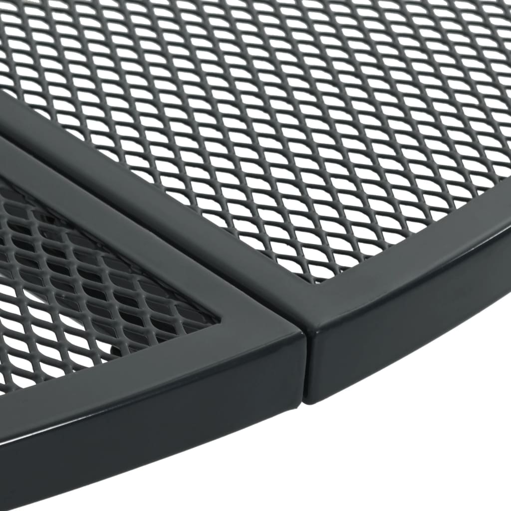 Καρέκλες Κήπου Ανακλ. Σετ 3 Τεμ. Ανθρακί Ατσάλι με Ηλ. Πούδρα