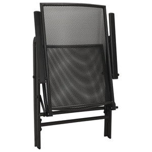 Καρέκλες Κήπου Ανακλ. Σετ 5 Τεμ. Ανθρακί Ατσάλι με Ηλ. Πούδρα