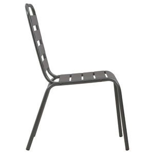 Καρέκλες Κήπου Στοιβ. Σετ 5 Τεμ. Ανθρακί Ατσάλι με Ηλ. Πούδρα