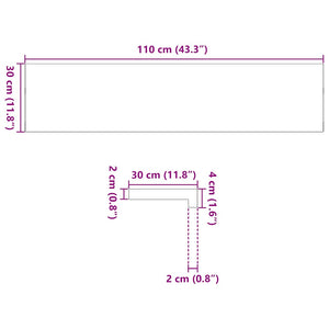 Πατάκια Σκάλας 2 τεμ. 110x30x2 εκ. Ακατέργαστο Μασίφ Ξύλο Δρυός - Pakobazaar