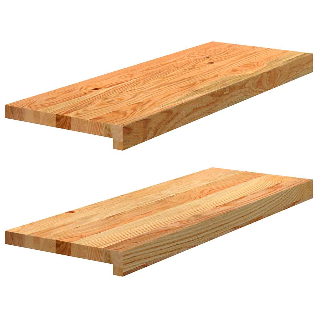 Πατάκια Σκάλας 2 τεμ. Ανοιχτό Καφέ 70x30x2 cm Ξύλο Δρυός