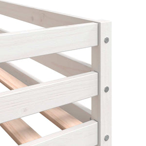 Κουκέτα με Κουρτίνες Μπλε 90x190 εκ. Μασίφ Ξύλο Πεύκου