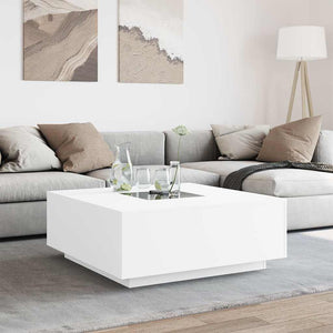 Τραπεζάκι Σαλονιού Infinity LED Λευκό 100x100x40 εκ.