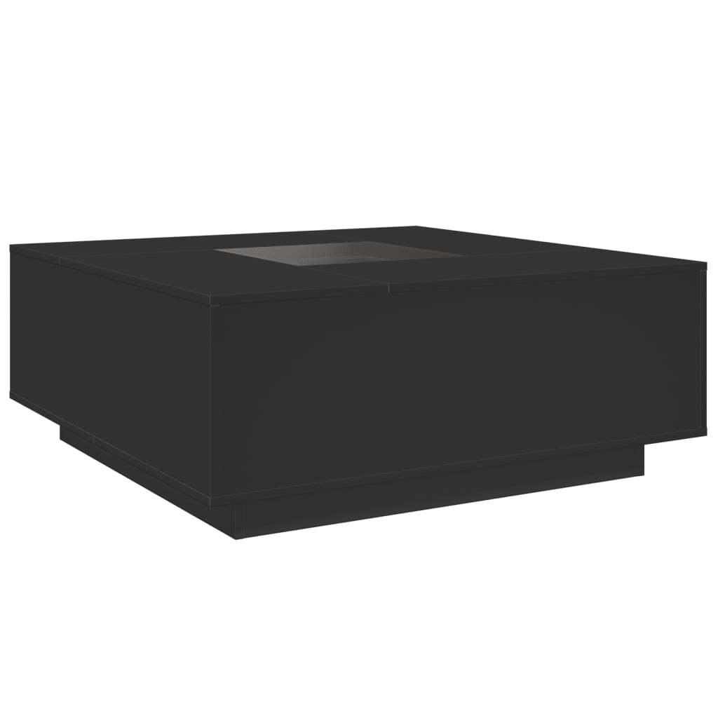Τραπεζάκι Σαλονιού Infinity LED Μαύρο 100x100x40 εκ.