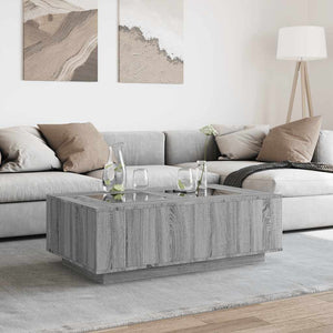 Τραπεζάκι Σαλονιού Άπειρο Φως LED Γκρι Sonoma 116x69x40 εκ.