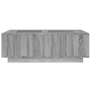 Τραπεζάκι Σαλονιού Άπειρο Φως LED Γκρι Sonoma 116x69x40 εκ.
