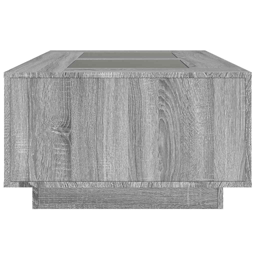 Τραπεζάκι Σαλονιού Άπειρο Φως LED Γκρι Sonoma 116x69x40 εκ.