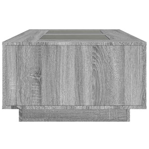 Τραπεζάκι Σαλονιού Άπειρο Φως LED Γκρι Sonoma 116x69x40 εκ.