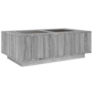 Τραπεζάκι Σαλονιού Άπειρο Φως LED Γκρι Sonoma 116x69x40 εκ.