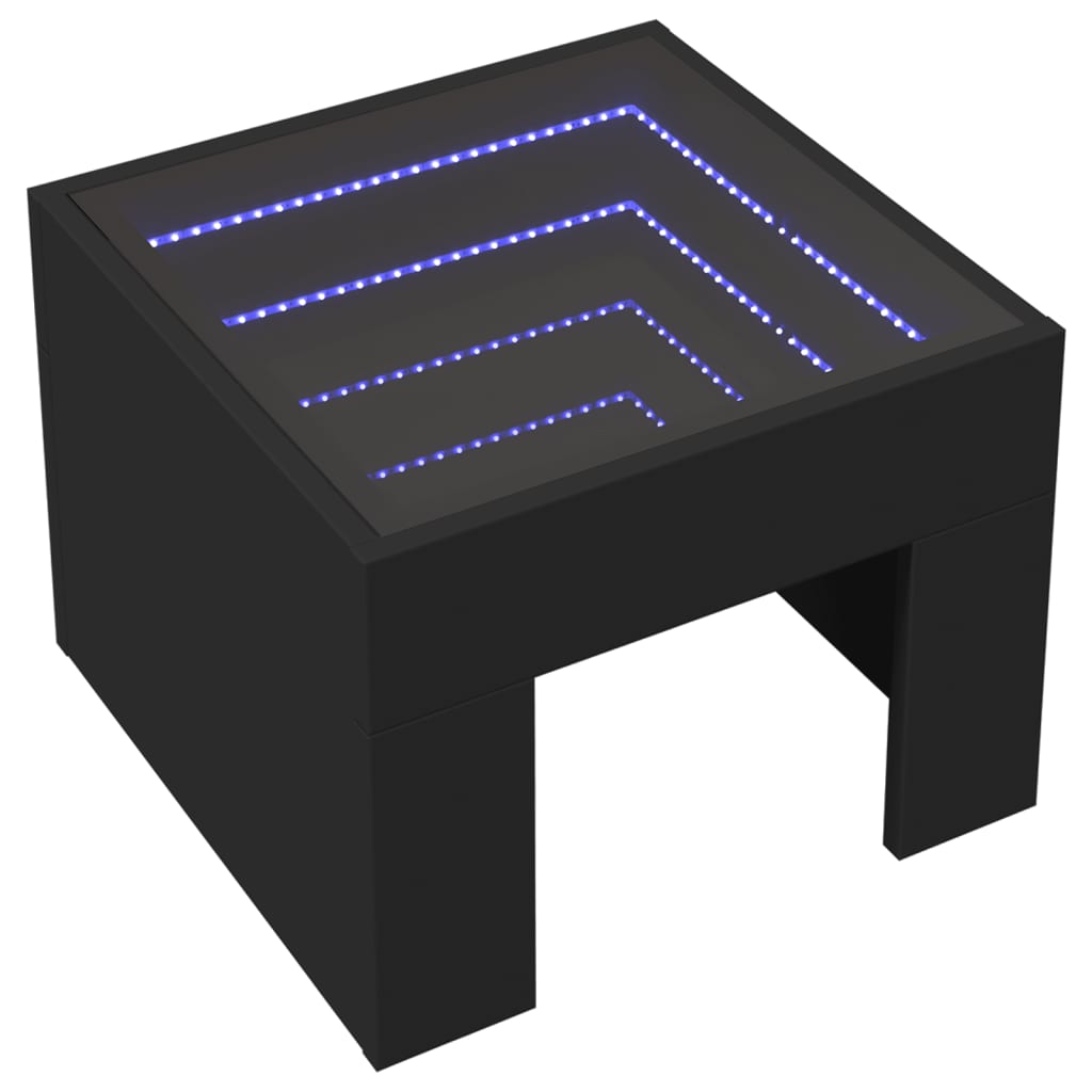 Κομοδίνο Άπειρο Φως LED Μαύροό 40x40x30 εκ.