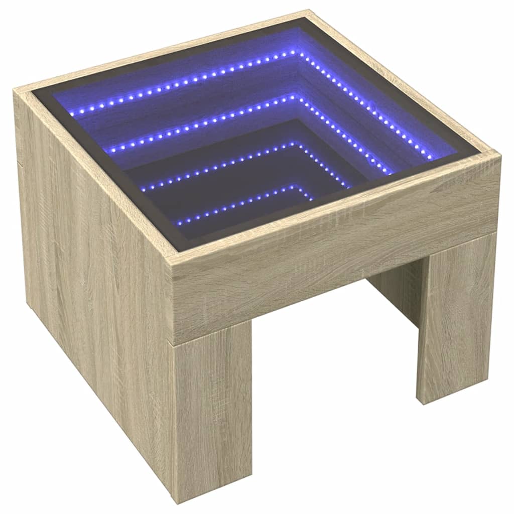 Κομοδίνο Άπειρο Φως LED Sonoma Δρυς 40x40x30 εκ.