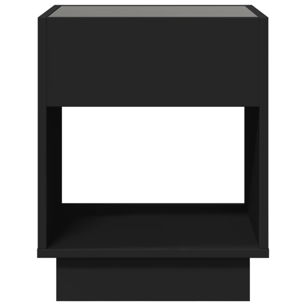 Κομοδίνο Άπειρο Φως LED Μαύρο 40x40x50 εκ. - Pakobazaar