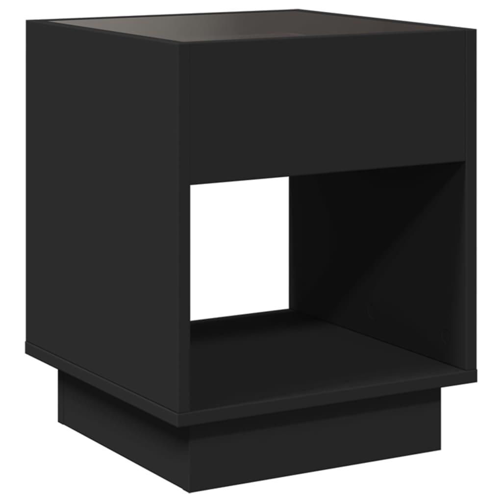 Κομοδίνο Άπειρο Φως LED Μαύρο 40x40x50 εκ. - Pakobazaar