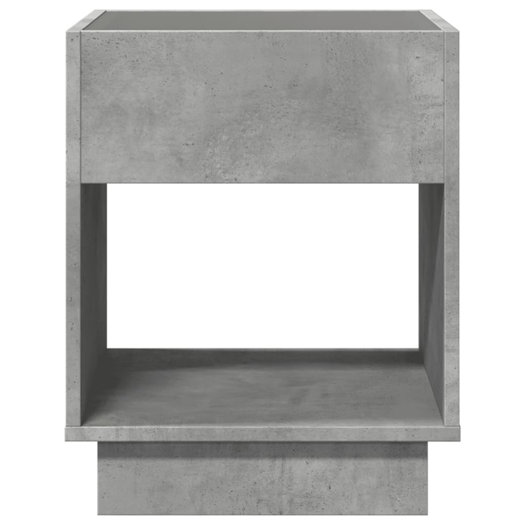 Κομοδίνο Άπειρο Φως LED Γκρι Σκυροδέματος 40x40x50 εκ. - Pakobazaar