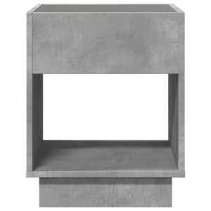 Κομοδίνο Άπειρο Φως LED Γκρι Σκυροδέματος 40x40x50 εκ. - Pakobazaar