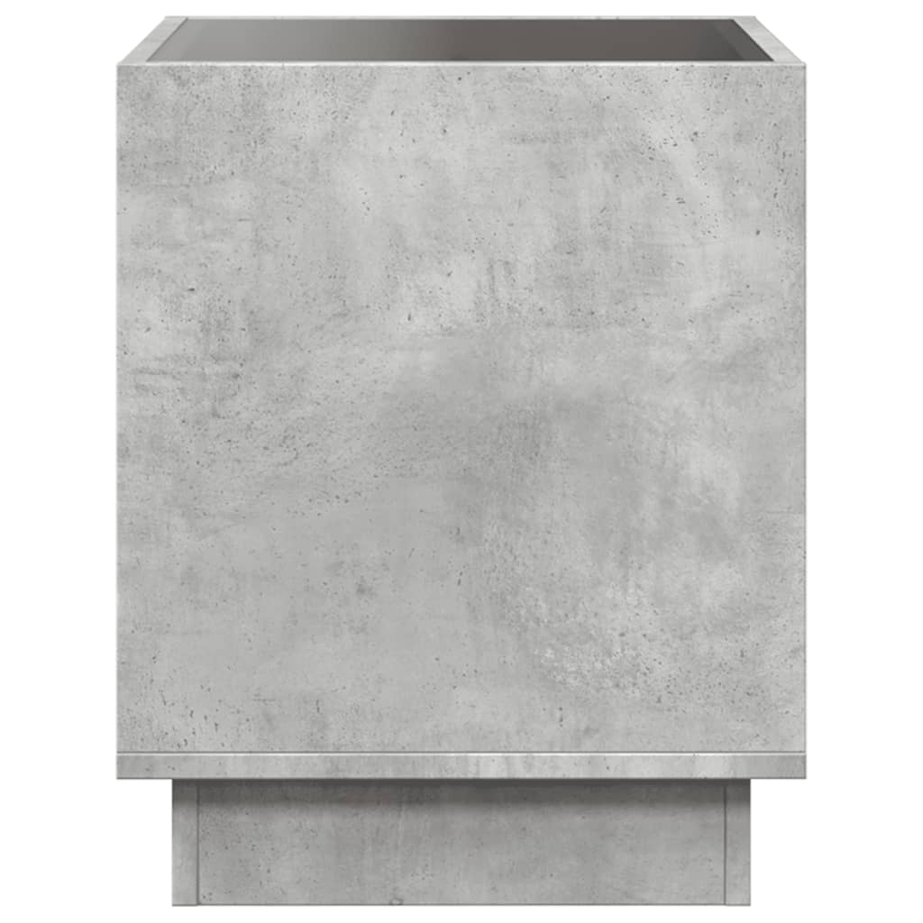 Κομοδίνο Άπειρο Φως LED Γκρι Σκυροδέματος 40x40x50 εκ. - Pakobazaar
