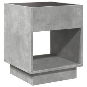 Κομοδίνο Άπειρο Φως LED Γκρι Σκυροδέματος 40x40x50 εκ. - Pakobazaar