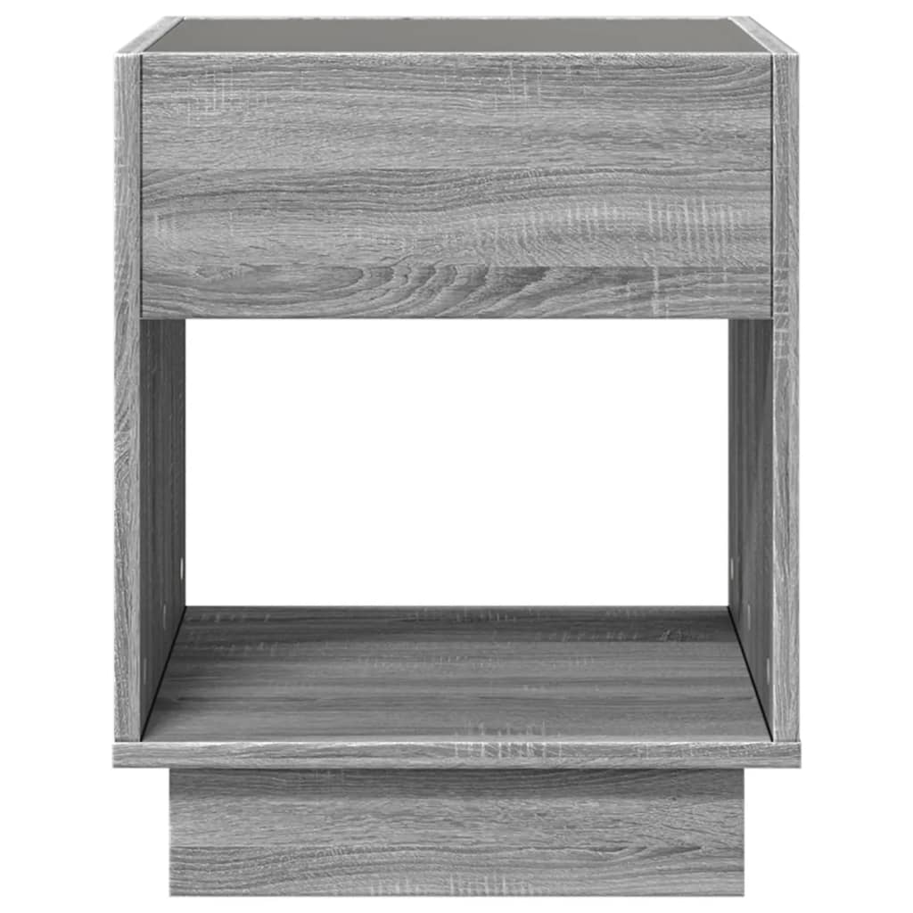 Κομοδίνο Άπειρο Φως LED Γκρι Sonoma 40x40x50 εκ.
