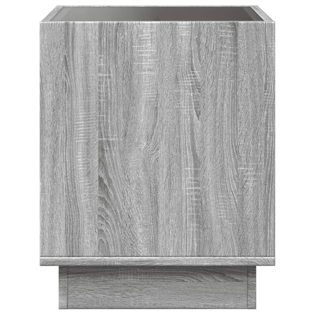 Κομοδίνο Άπειρο Φως LED Γκρι Sonoma 40x40x50 εκ.