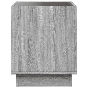 Κομοδίνο Άπειρο Φως LED Γκρι Sonoma 40x40x50 εκ.