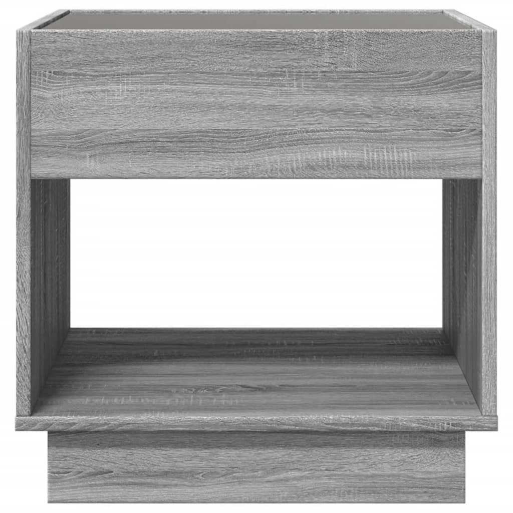 Κομοδίνο Άπειρο Φως LED Γκρι Sonoma 50x50x50 εκ.