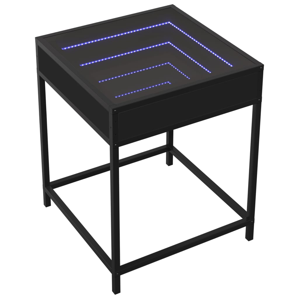 Κομοδίνο Άπειρο Φως LED Μαύρο 40x40x51 εκ.