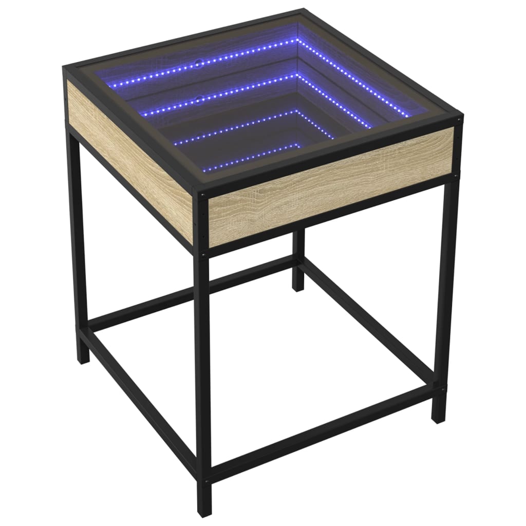 Κομοδίνο Άπειρο Φως LED Sonoma Δρυς 40x40x51 εκ.
