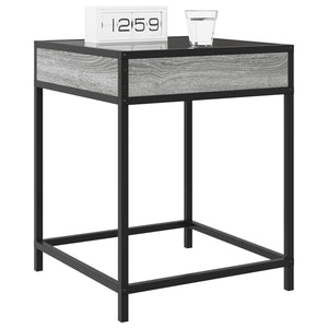 Κομοδίνο Άπειρο Φως LED Γκρι Sonoma 40x40x51 εκ. - Pakobazaar