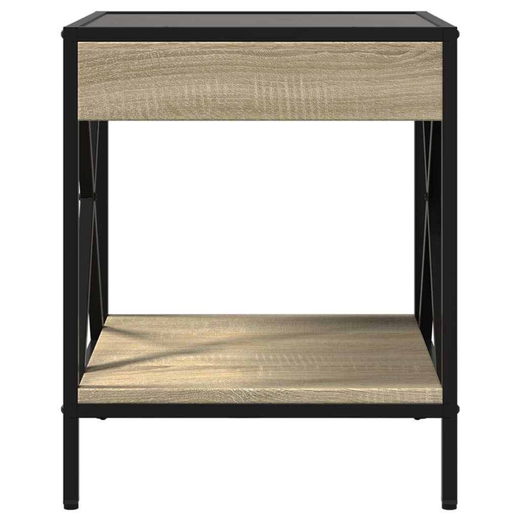 Κομοδίνο Άπειρο Φως LED Sonoma Δρυς 40x40x49 εκ.