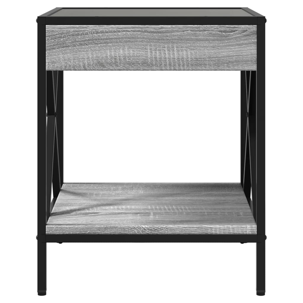 Κομοδίνο Άπειρο Φως LED Γκρι Sonoma 40x40x49 εκ.